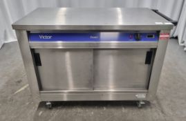 Victor HC30MS plain top, mobile hot cupboard with double sliding doors
