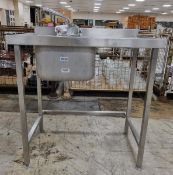 Stainless steel sink basin unit - 60x90x110cm