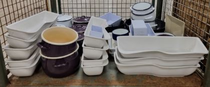 Catering equipment and supplies consisting of pots,containers of assorted sizes