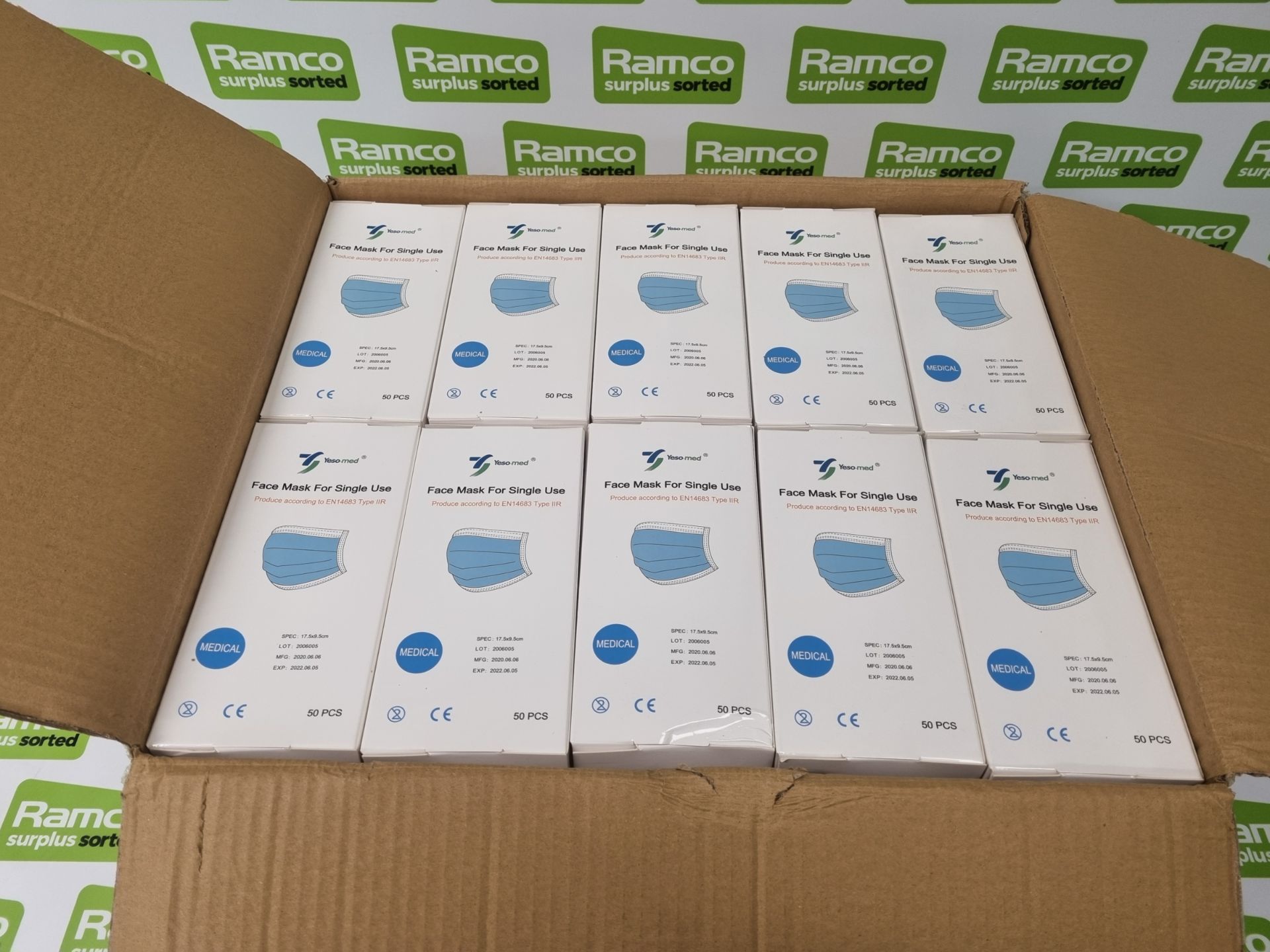 24x pallets of Yeso-Med type IIR face masks - est. total qty 864000 - location LS25 6ES - PPE - Image 8 of 10