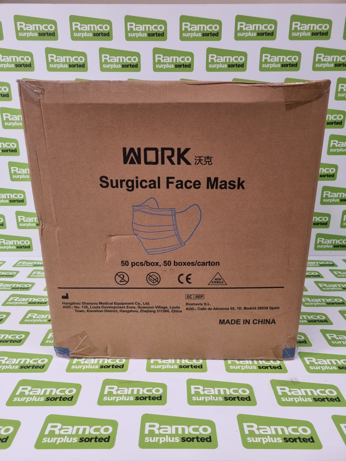 24x pallets of Type IIR face masks - est. total qty 480000 - location LE67 1ND - PPE - Image 8 of 9