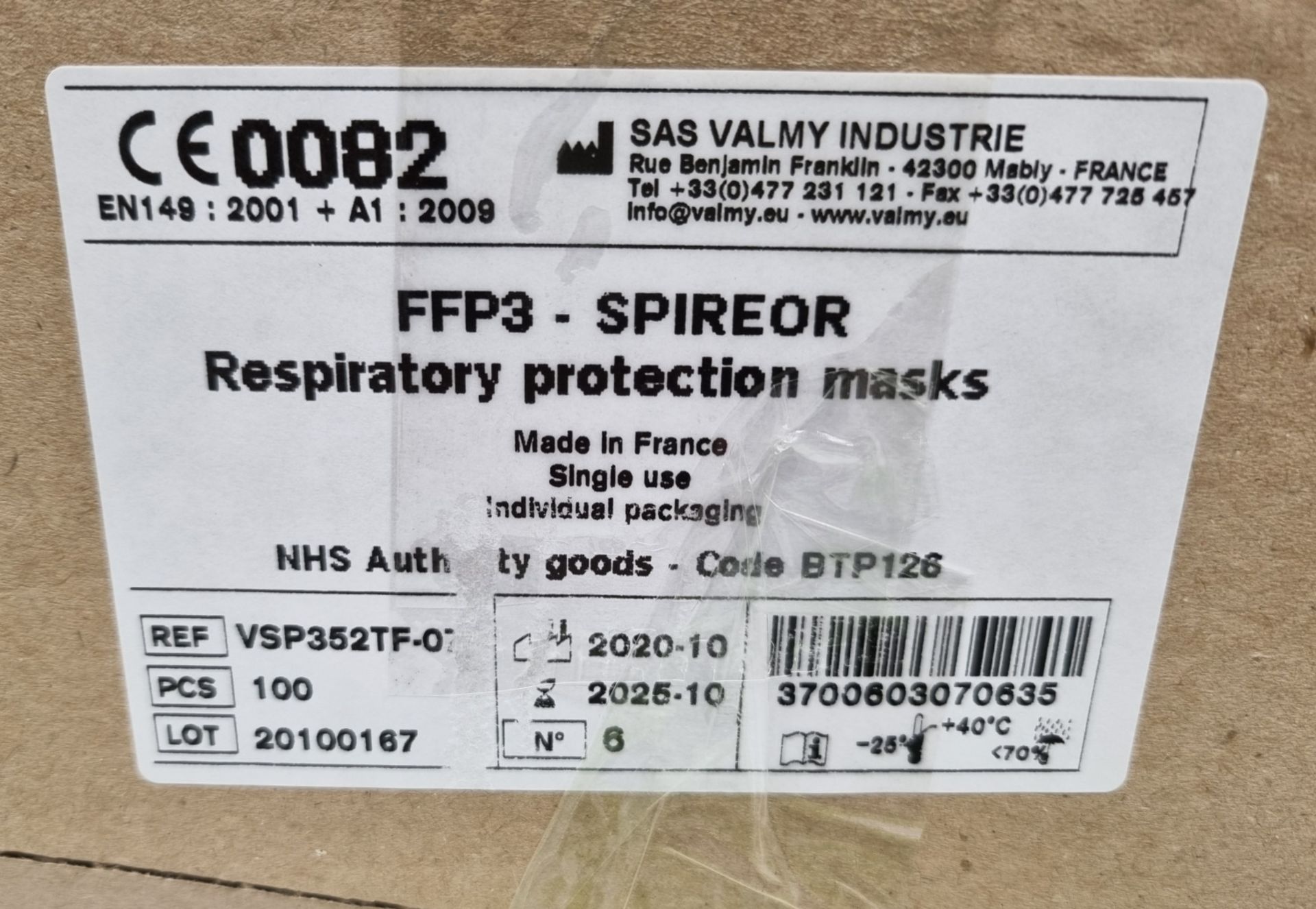 24x pallets of Spireor FFP3 & Type IIR face masks - est. total qty 211200 - location LS25 6PT - PPE - Image 5 of 7