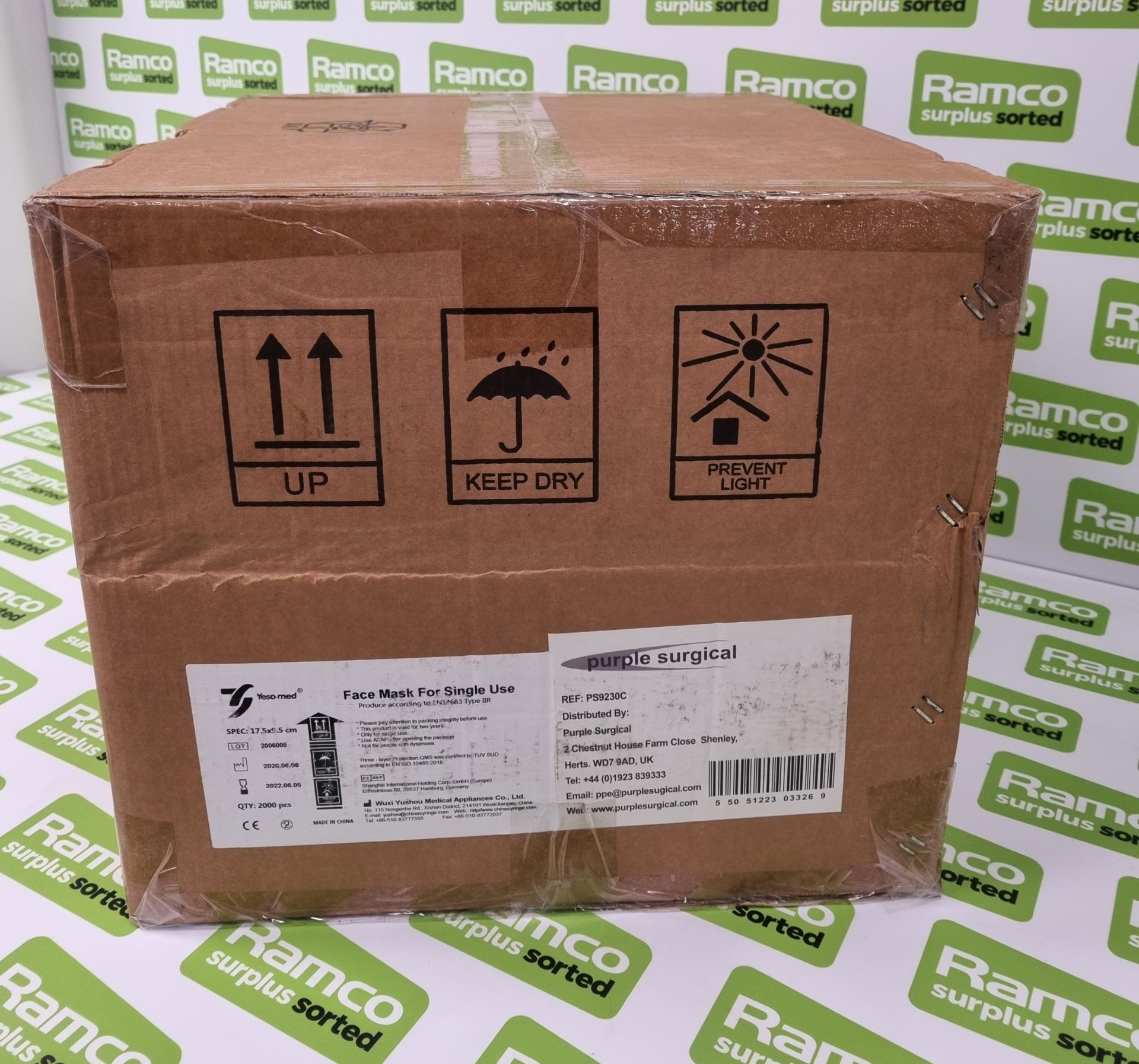 24x pallets of Yeso-Med type IIR face masks - est. total qty 864000 - location LS25 6ES - PPE - Image 9 of 10