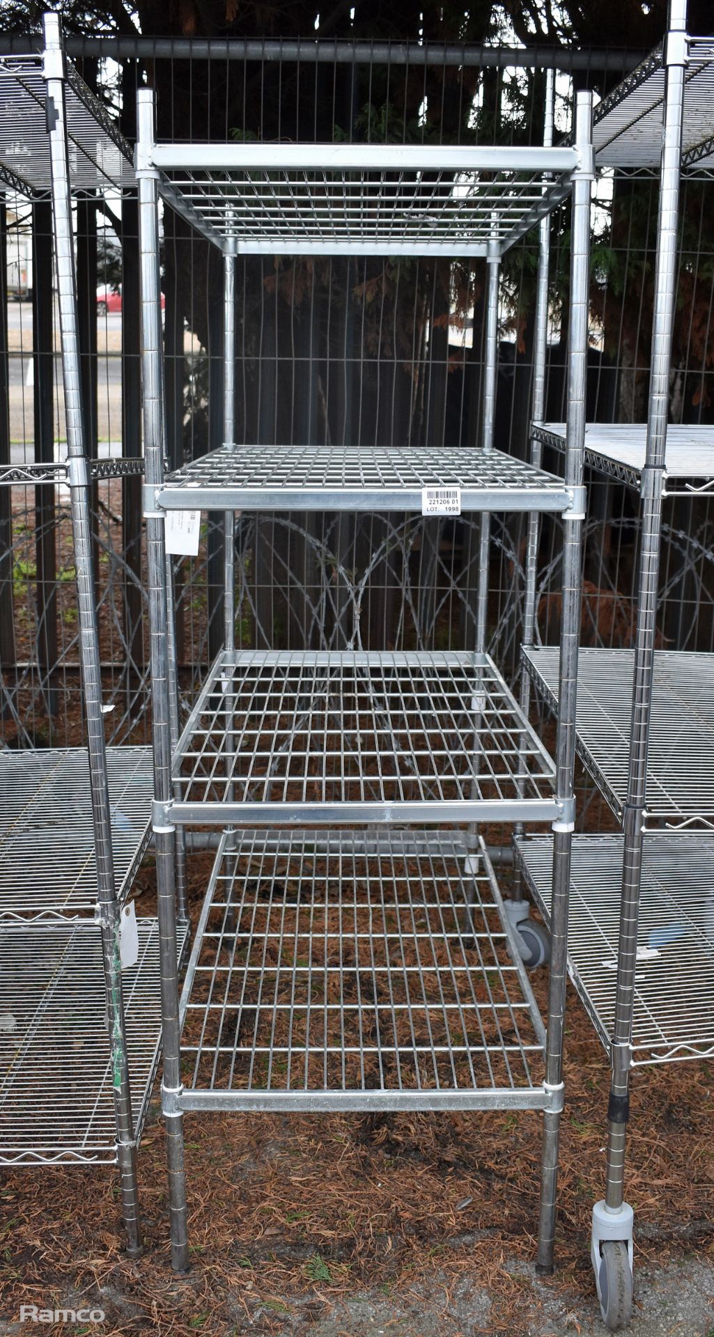 Stainless steel 4 shelf racking - L1200 x D600 x H1700mm