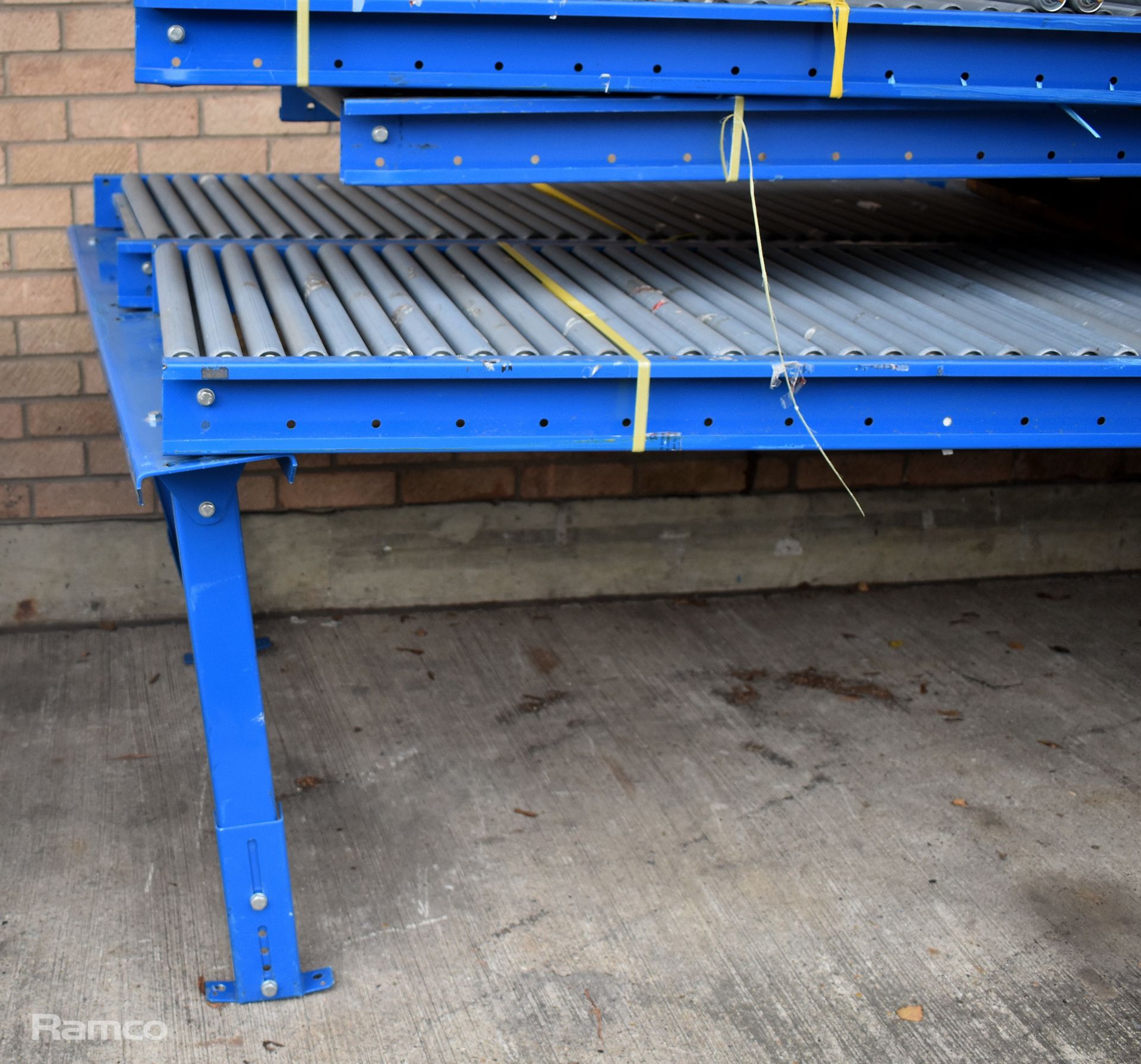 3x Metal roller conveyor belt section, 3m length - Image 6 of 6