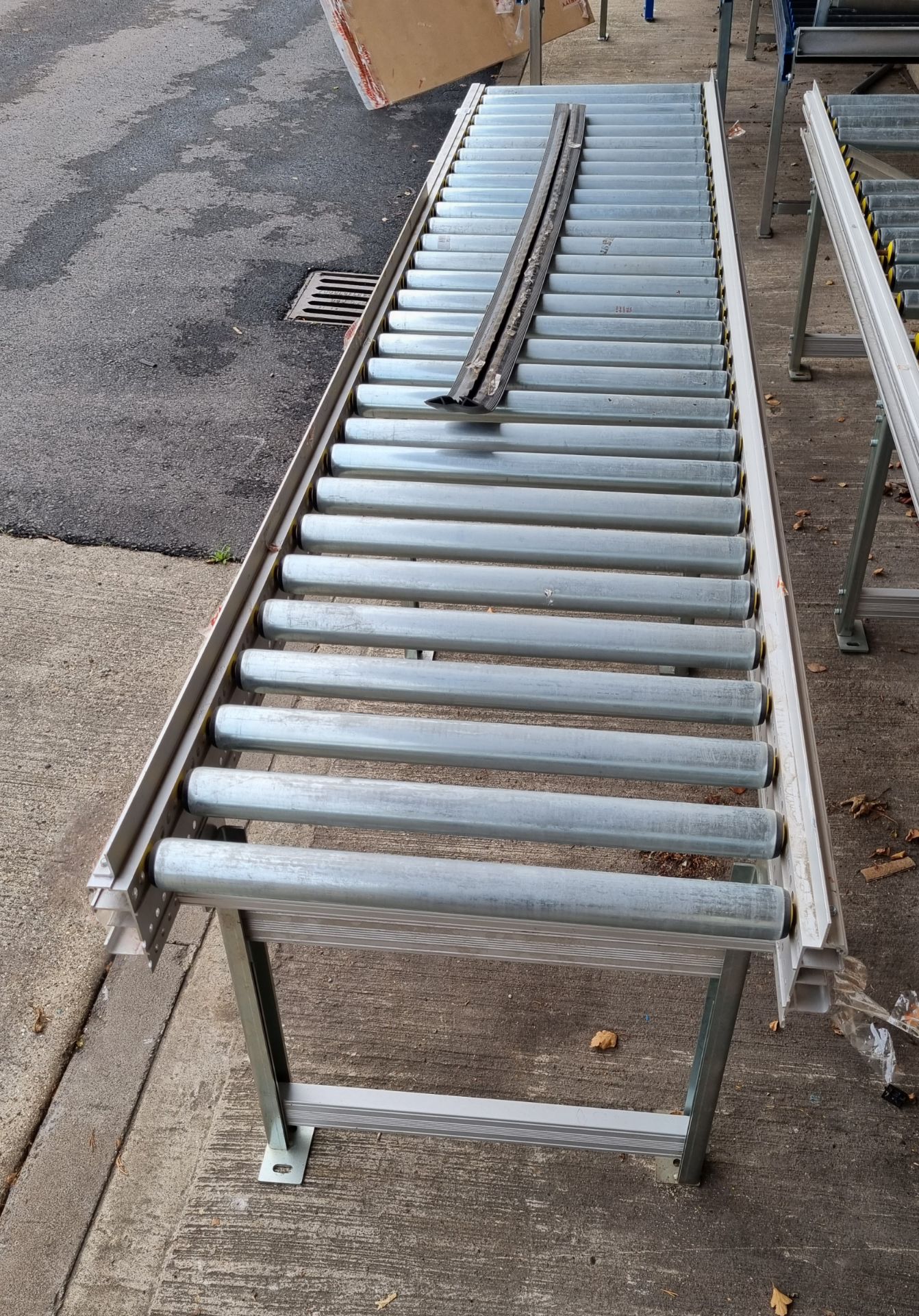 2x Metal roller conveyor belt section, 3m length - Image 5 of 5