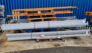 Pallet racking assembly - uprights, beams, wooden shelving