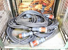 5x Mennekes PowerTOP Xtra 63a 400vac 3 Phase Power Harness heavy duty cables 15m