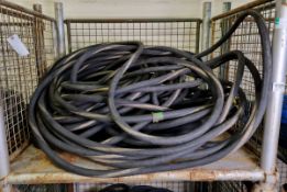 2x Black high pressure hoses - 45 mm dia x 25 mtr approx
