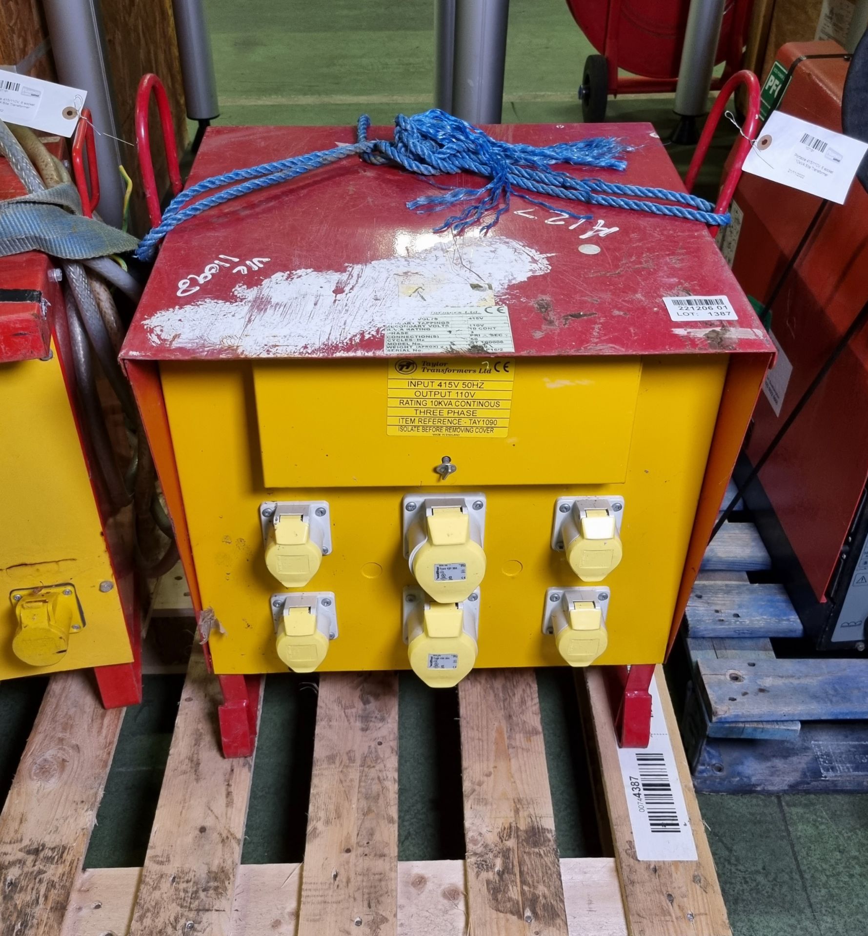 Portable 415/110V, 6 socket 10kVA Site Transformer