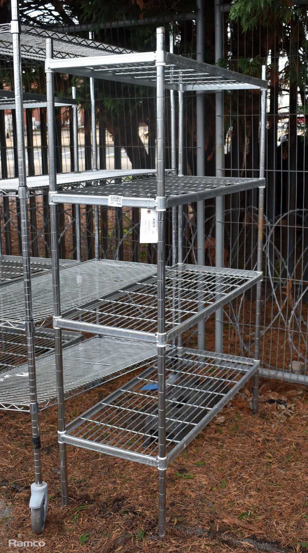 Stainless steel 4 shelf racking - L1050 x D450 x H1700mm