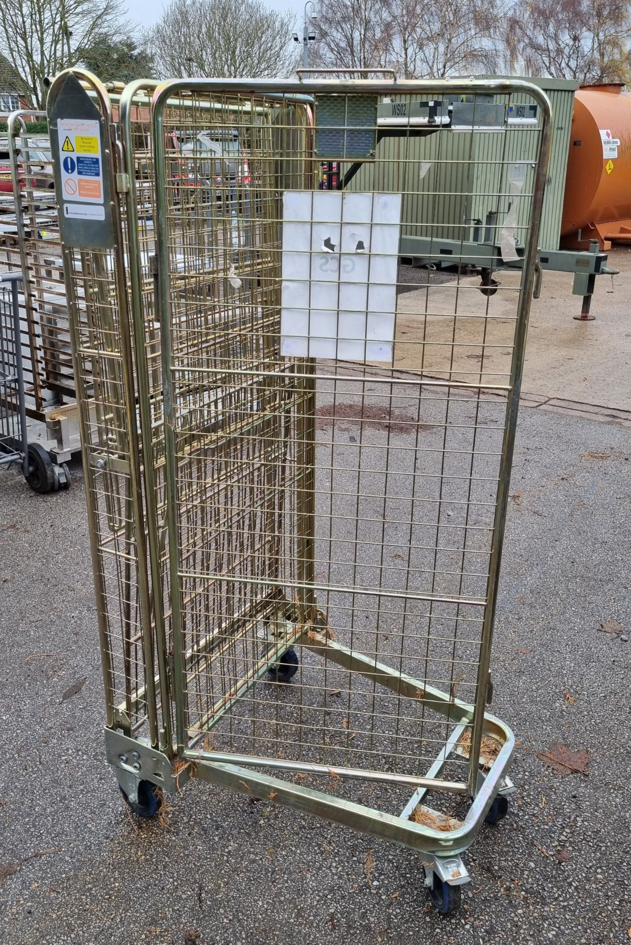 3x 4 sided roll cage trolley - 70x80x165cm - Image 3 of 3