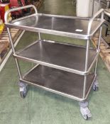 Stainless steel serving trolley - dimensions: 80x50x95cm