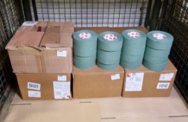 8x boxes of Scapa Cloth Adhesive Tape Green 50mm x 50m - 16 per box (16 rolls have no box)