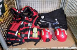 5x Palm buoyancy aid / personal floatation devices - L/XL x4, XXL x1, Multiple drysuit canvas bags