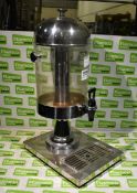 Freestanding juice dispenser with drip tray
