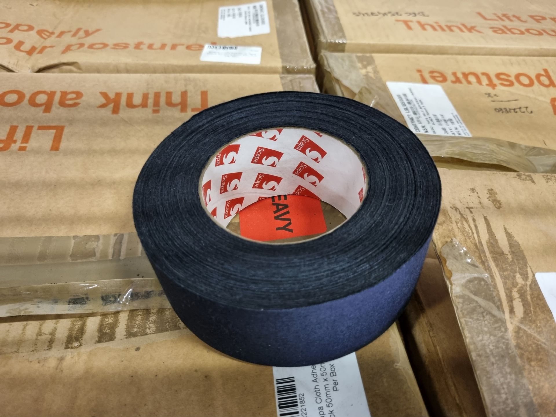 3x boxes of Scapa Cloth Adhesive Tape Black 50mm x 50m - 36 Per Box, 36x rolls of Scapa tape - Bild 2 aus 5