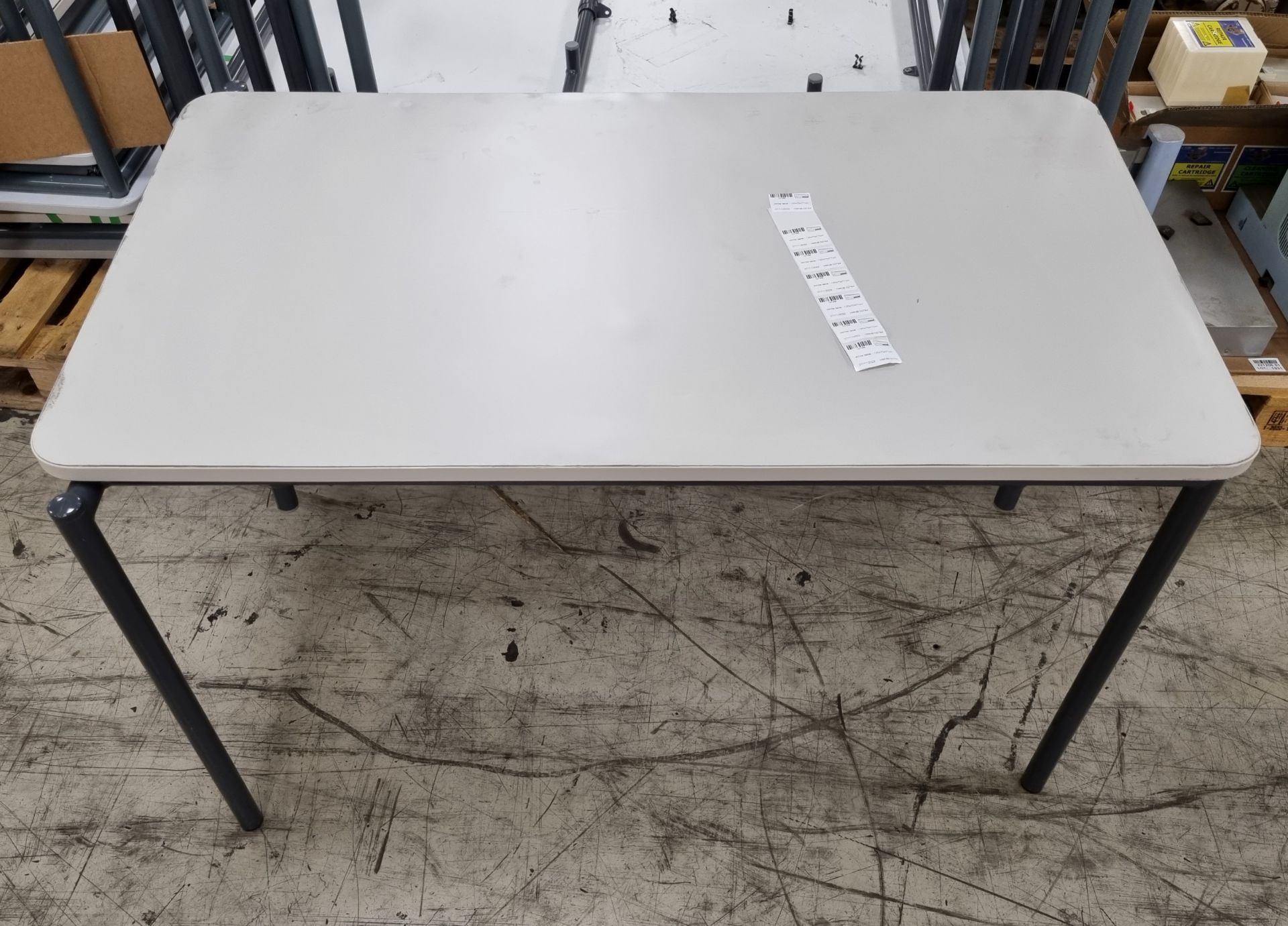 6x White tables - 120 x 70 x 77cm - Image 2 of 4