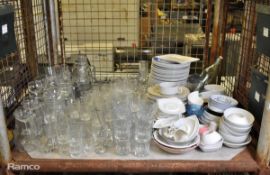 Drinking glasses of multiple types, shapes and sizes, Glass juice jugs - multiple sizes