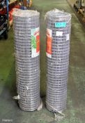 30 meter 1"x1" galvanised mesh fencing, pack of 2