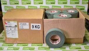 2x boxes of Scapa Green cloth fabric adhesive tape - 50mm width x 50m length 16 per box