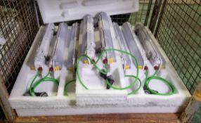 8x Blakley Electrics FLORI-67/4P/67W/LED/EMER/4C Lighting 230V - Red connector - green cable