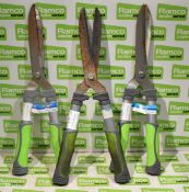 3x pairs of Silverline hedge shears
