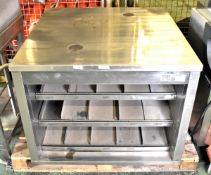 Stainless steel heated bun chute unit - L 92 x W 100 x H 70cm