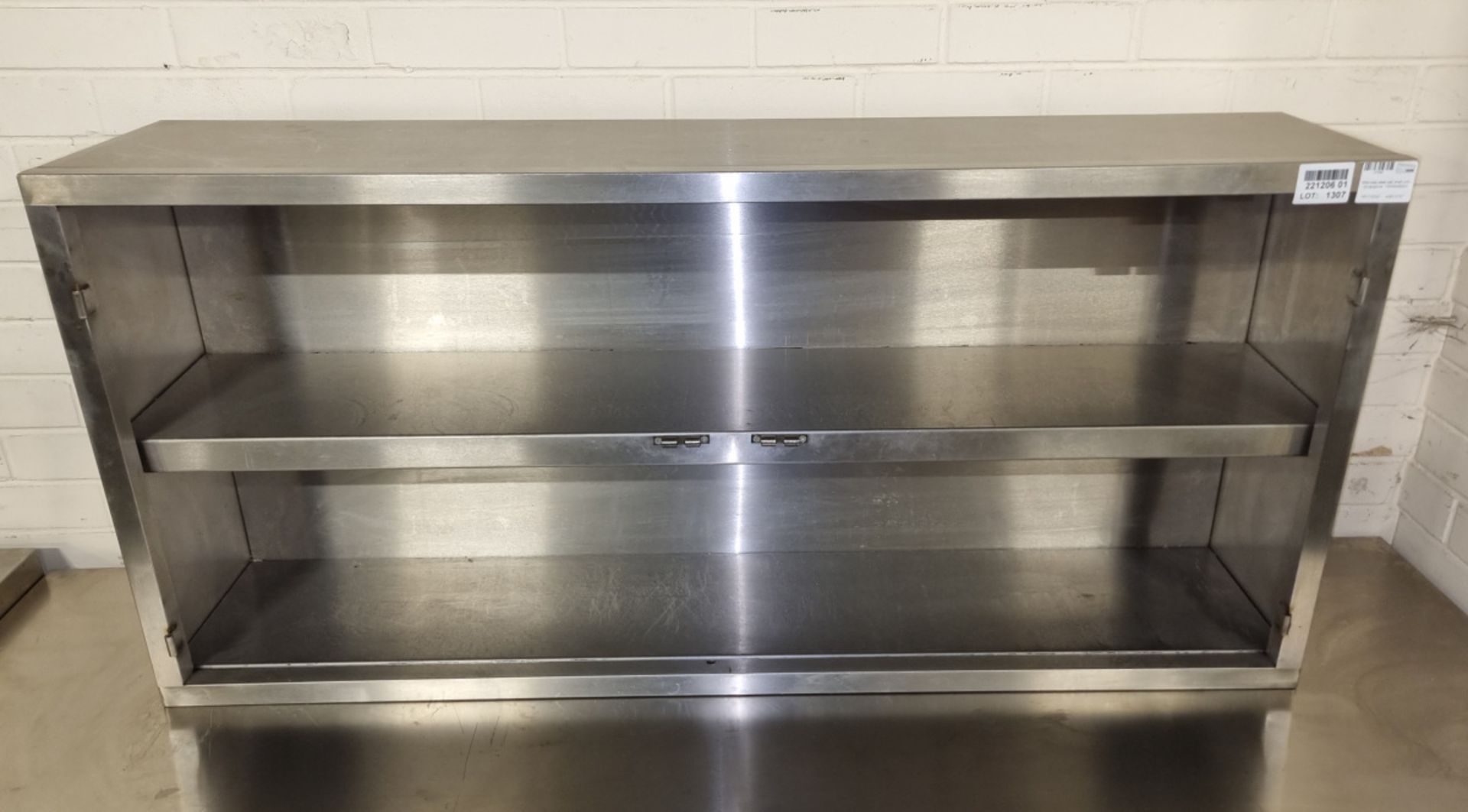 Stainless steel wall shelf unit - dimensions: 130x30x60cm