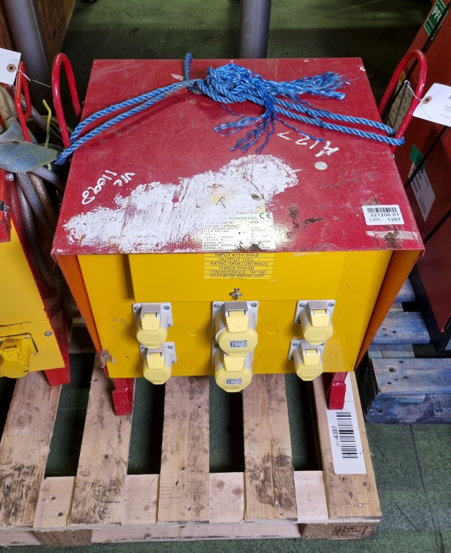 Portable 415/110V, 6 socket 10kVA Site Transformer - Image 2 of 4