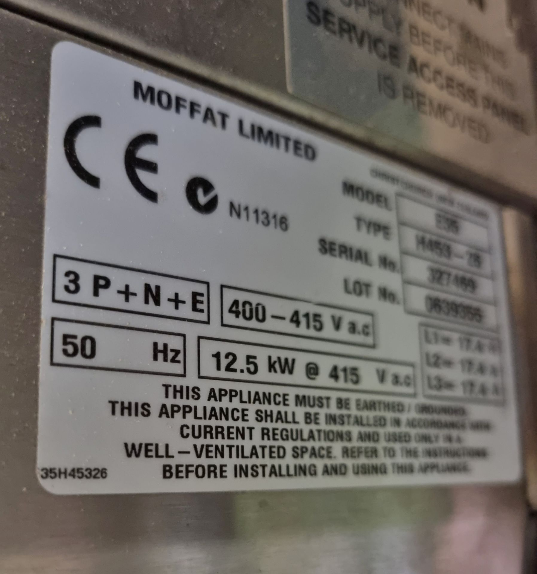 Moffat Blue Seal Turbofan E35 oven unit - L88 x W94 x H80cm - Image 7 of 7