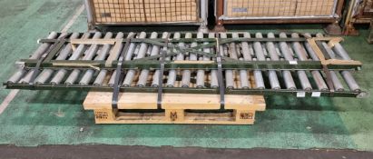 Gravity feed roller conveyor assembly - length 240cm x width 38cm