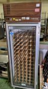 Foster Gastronorm 90 single upright fridge with glass door and removable full size wine rack