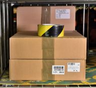4x boxes of black & yellow warning adhesive tape 50mm x 33M - 6 per box