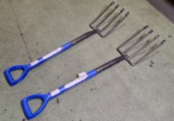 2x Silverline 1000mm digging fork