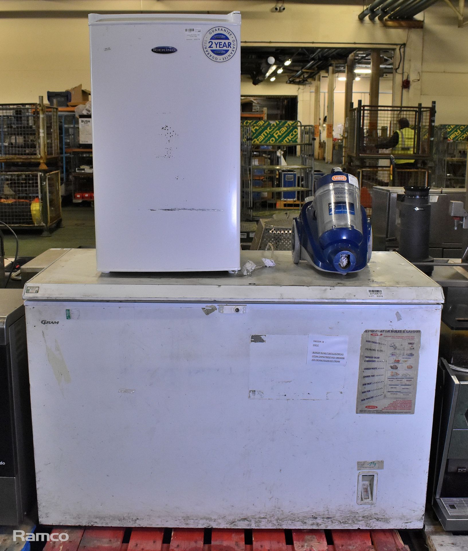 Iceking RK113AP2 under counter fridge, Vax C90-AS-B-AS Astrata bagless cylinder vacuum