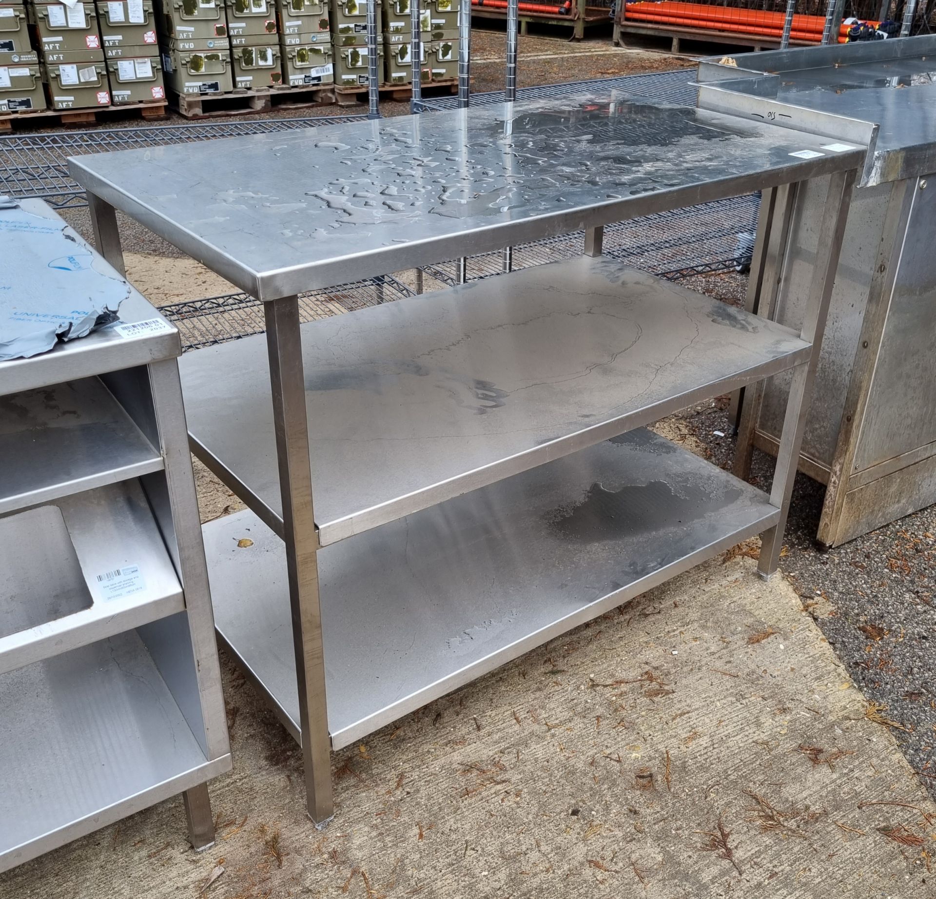 Stainless Steel 3-tier prep table - L 115 x W 64 x H 92cm - Image 2 of 2