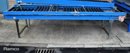 Metal roller conveyor belt section, 3m length