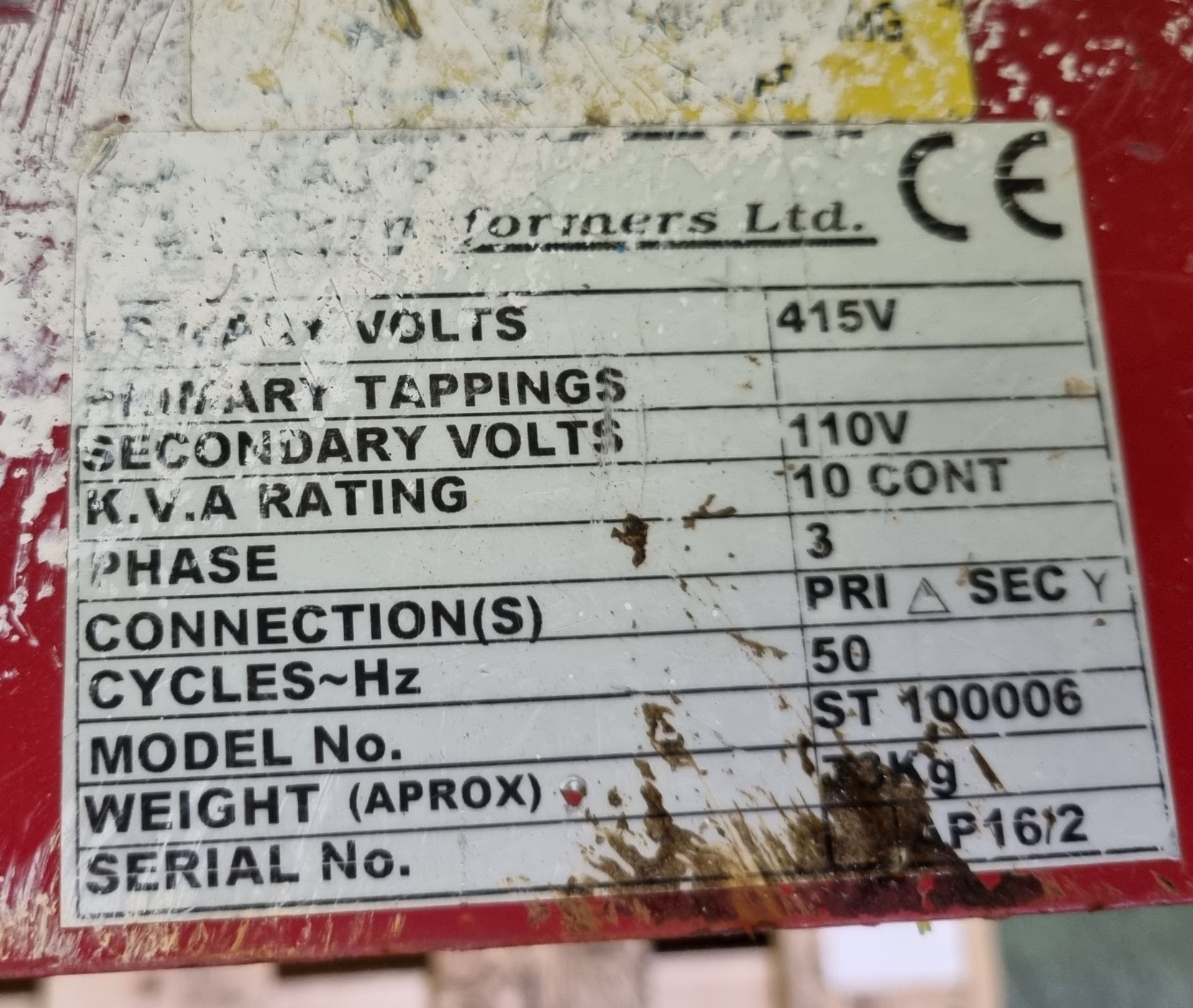 Portable 415/110V, 6 socket 10kVA Site Transformer - Image 4 of 4