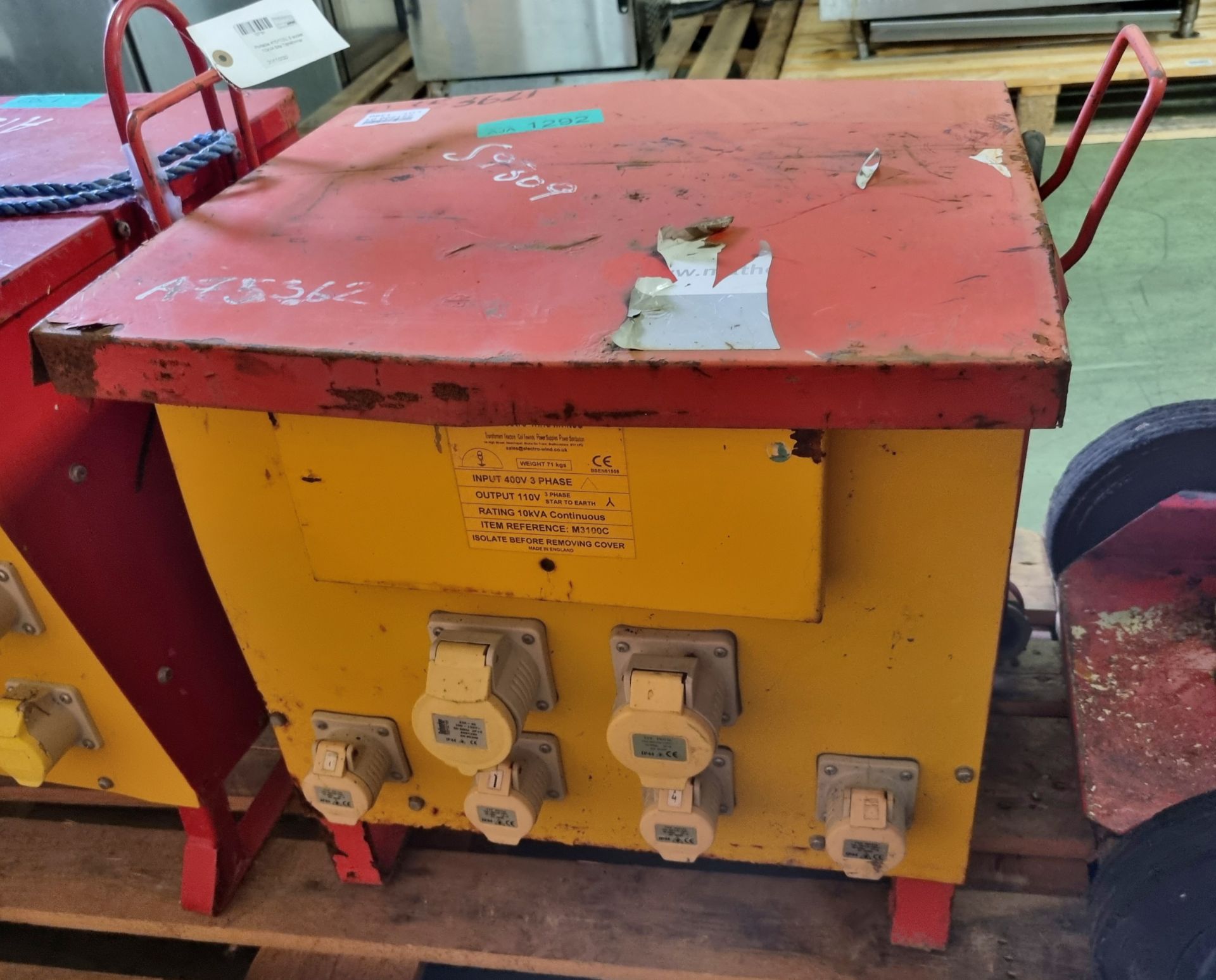 Portable 415/110V, 6 socket 10kVA Site Transformer