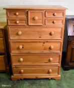 Solid wood 9 drawer chest of drawers - dimensions: 86x45x120cm