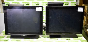 2x Aures Yuno 15" touch screen till monitors