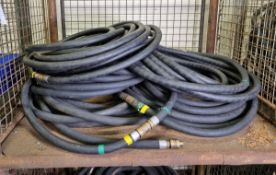 5x Black high pressure hoses - 45 mm dia x 10 mtr approx