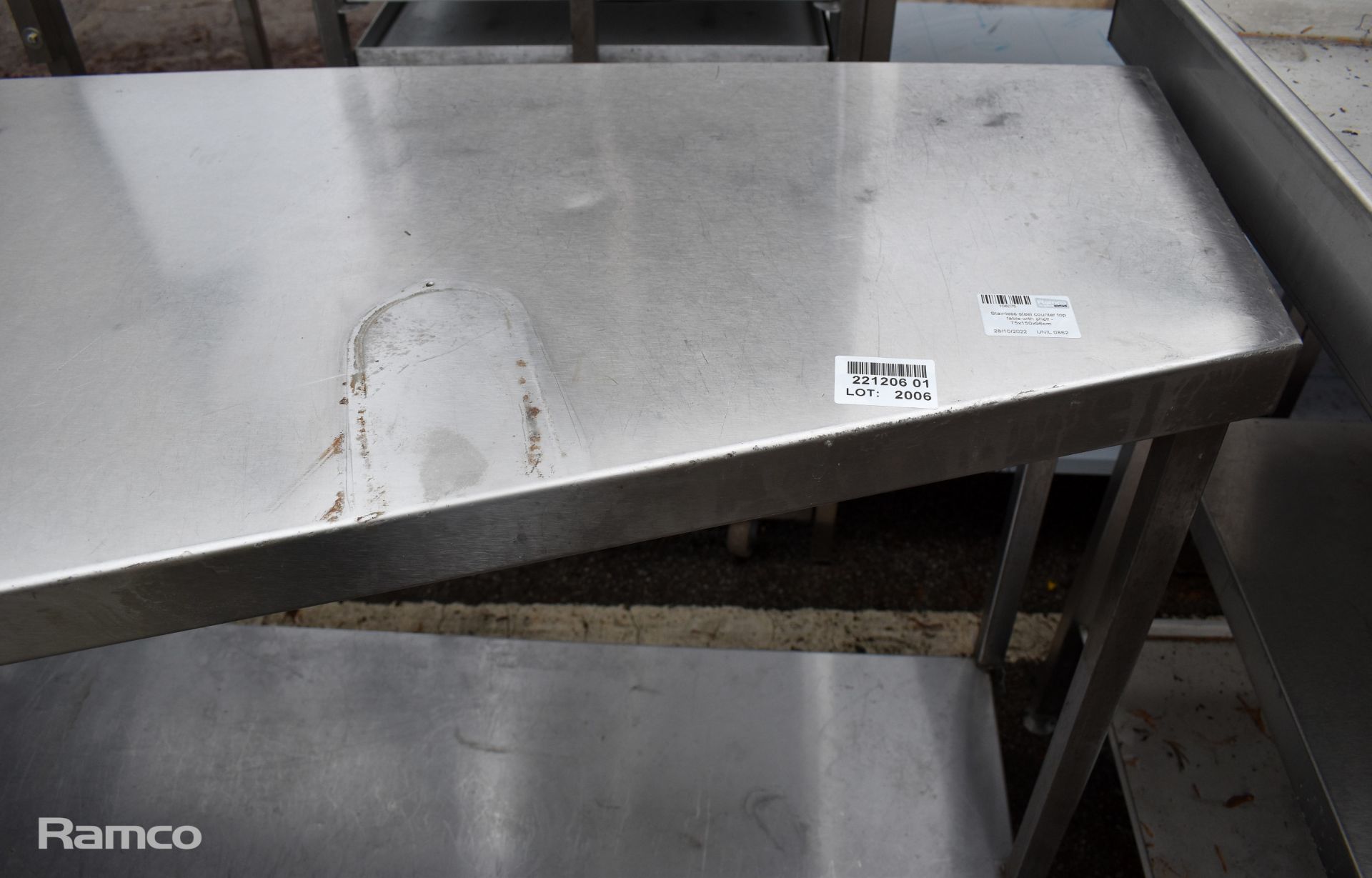 Stainless steel counter top table with shelf - 75 x 150 x 96cm - Image 3 of 3