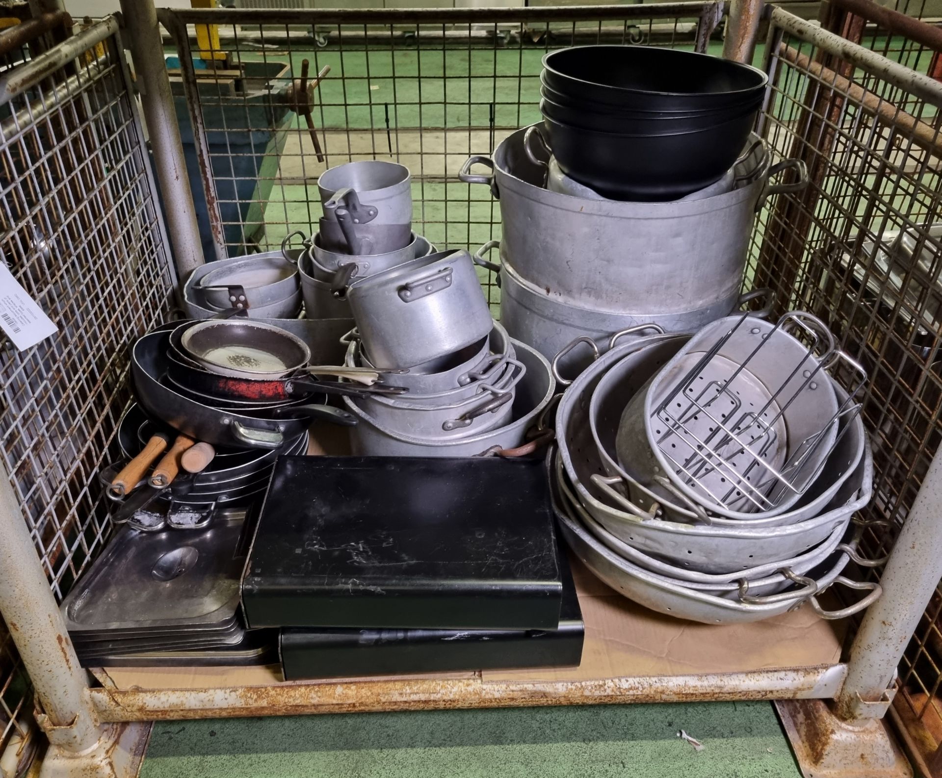 Catering equipment - pots and pans of assorted types, shapes and sizes