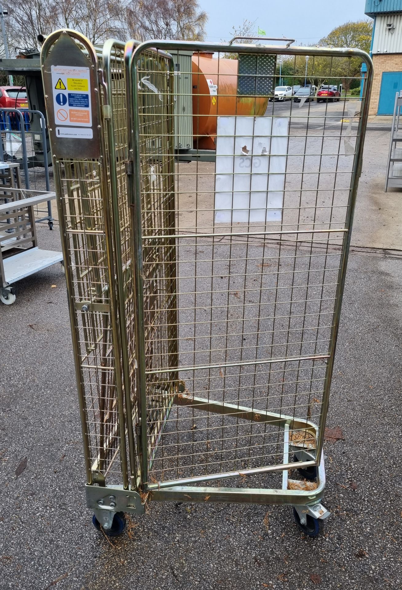 3x 4 sided roll cage trolley - 70x80x165cm - Image 2 of 3