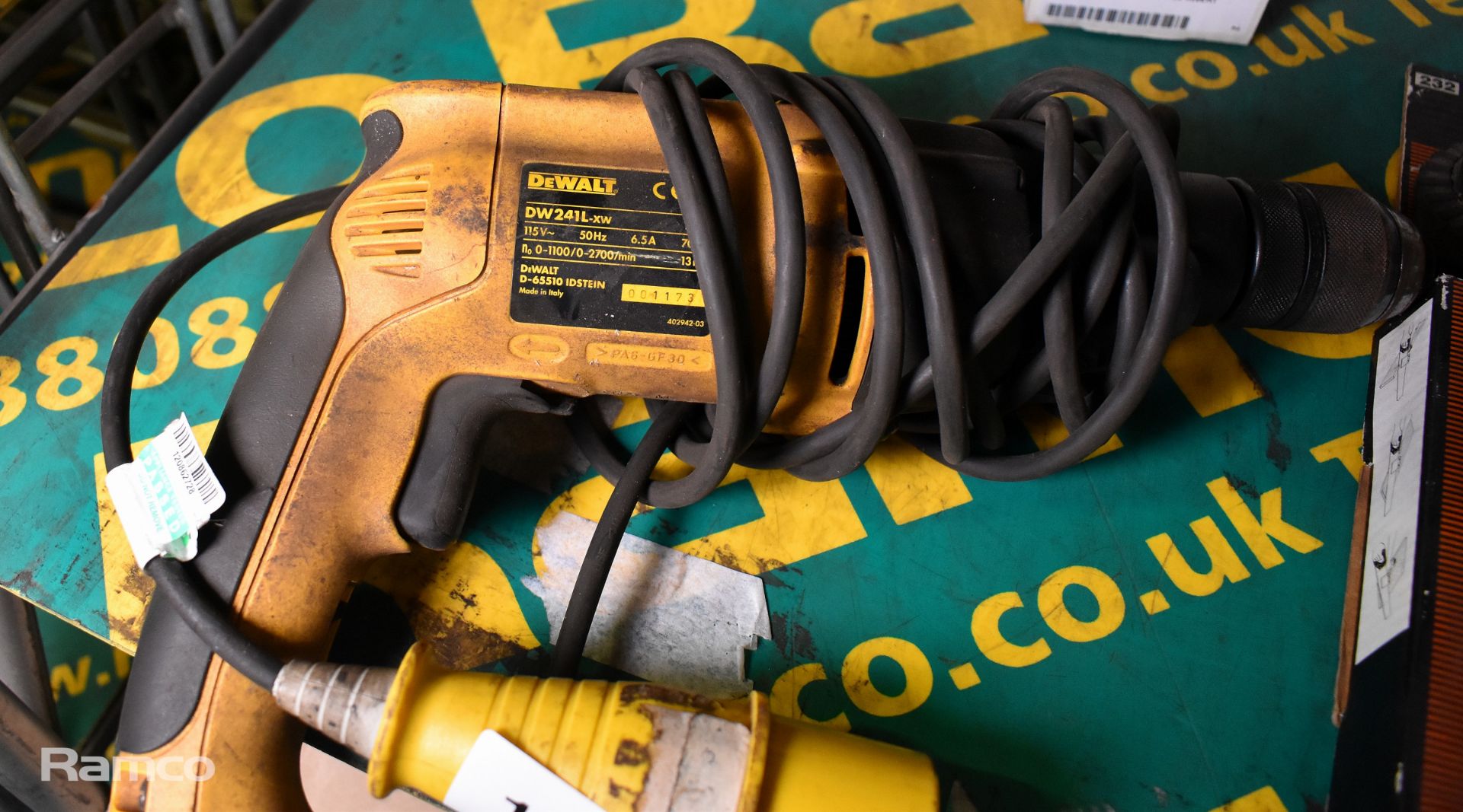 Dewalt DW241L-XW drill, hand tools, gravity scales, Transmech clutch kit - Image 2 of 7