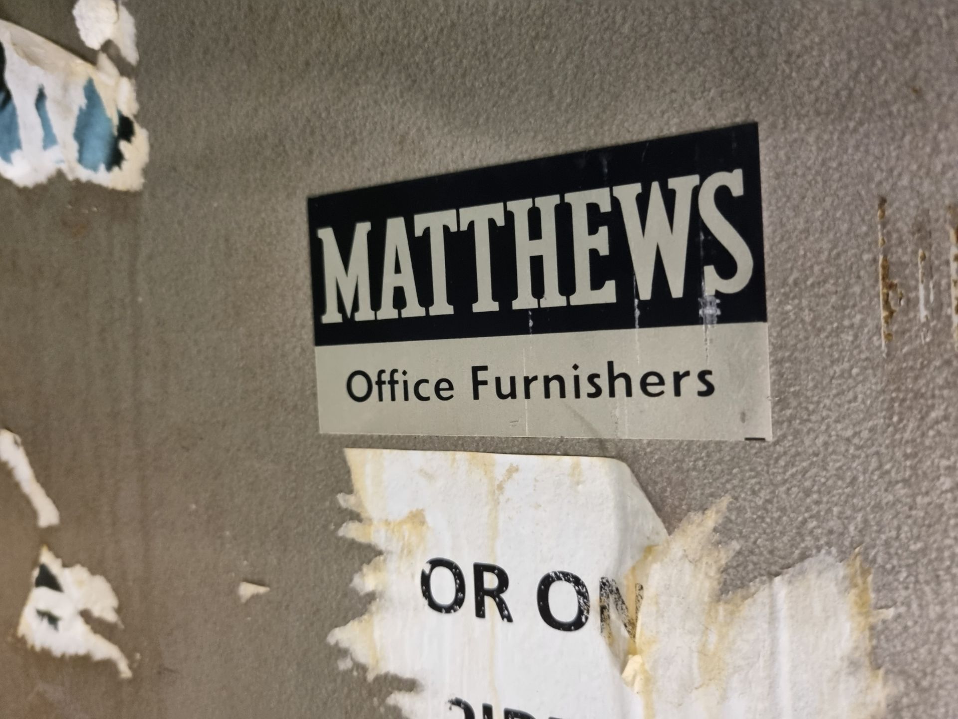 Matthews single door fire safe cabinet - L 66 x W 70 x H 183cm - no key - Image 4 of 6