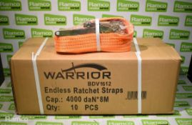 Warrior BDV1612 Endless 8M ratchet straps, 10x per box