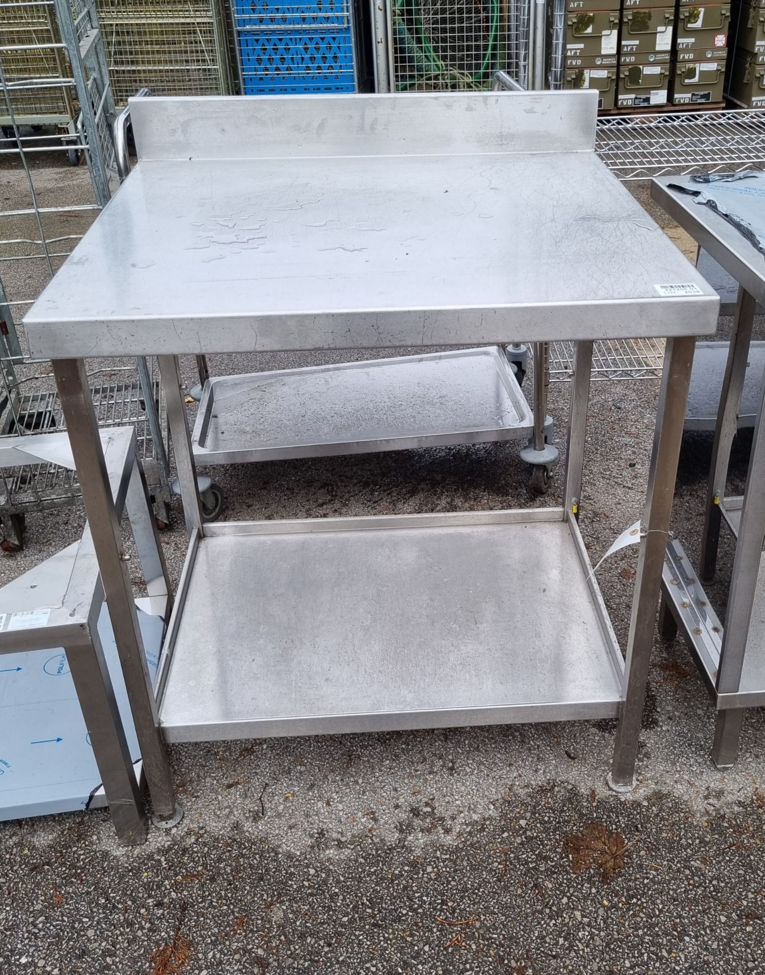 Stainless steel table with 2 x shelf